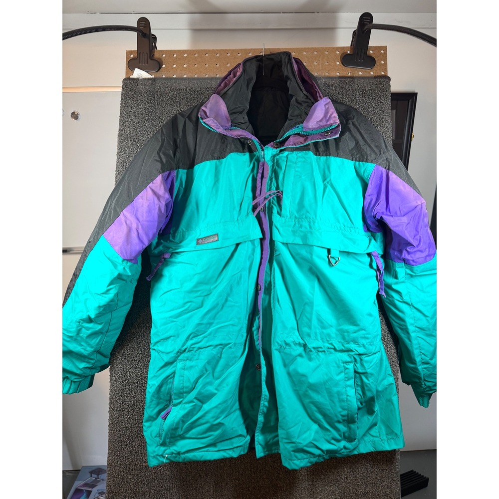 Columbia Gizzmo Interchange Jacket Mens Small Teal Purple Vintage 3-in-1 Coat